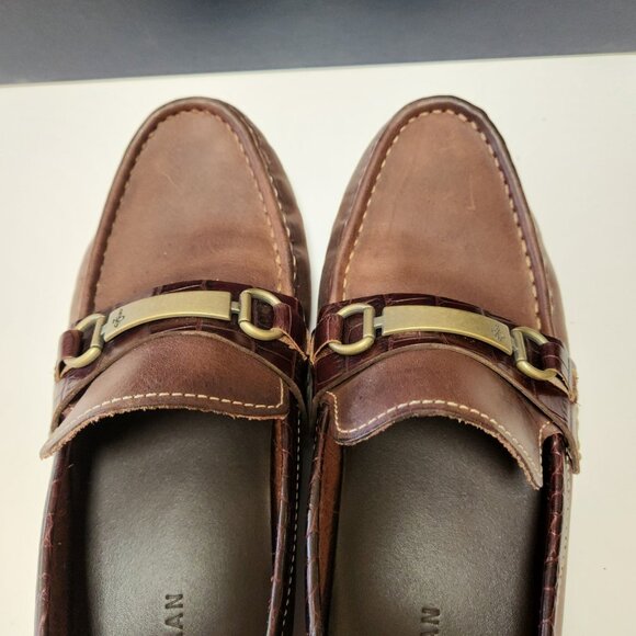 Cole Haan Somerset Bit II Brown Croc Print Trim Loafers Leather Mens Shoes 8.5 main image 7
